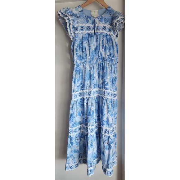 Adam Tucker Dresses & Skirts - CK Bradley Sail to Sable Women's Maxi Dress Size M Blue Floral 100% Cotton